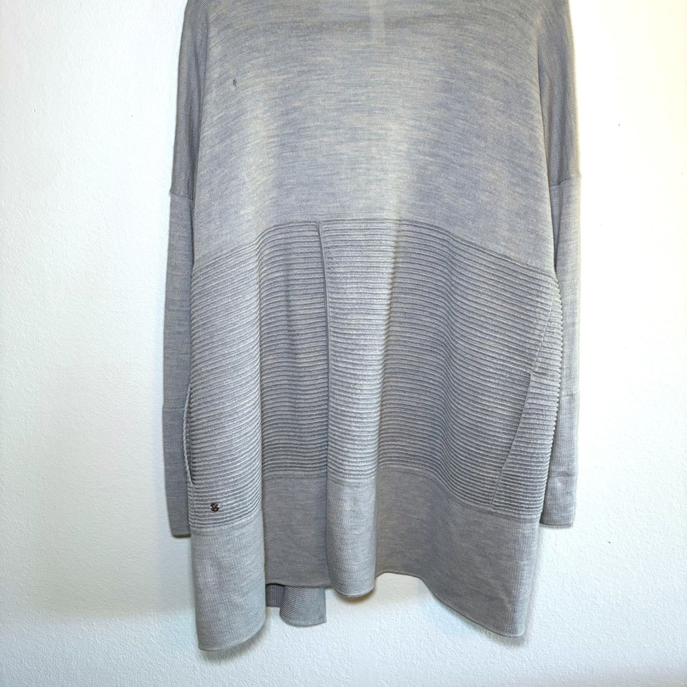 Lululemon Merino Wool Sit in Lotus Wrap Cardigan Sweater Heathered Starlight 8 - Picture 4 of 9